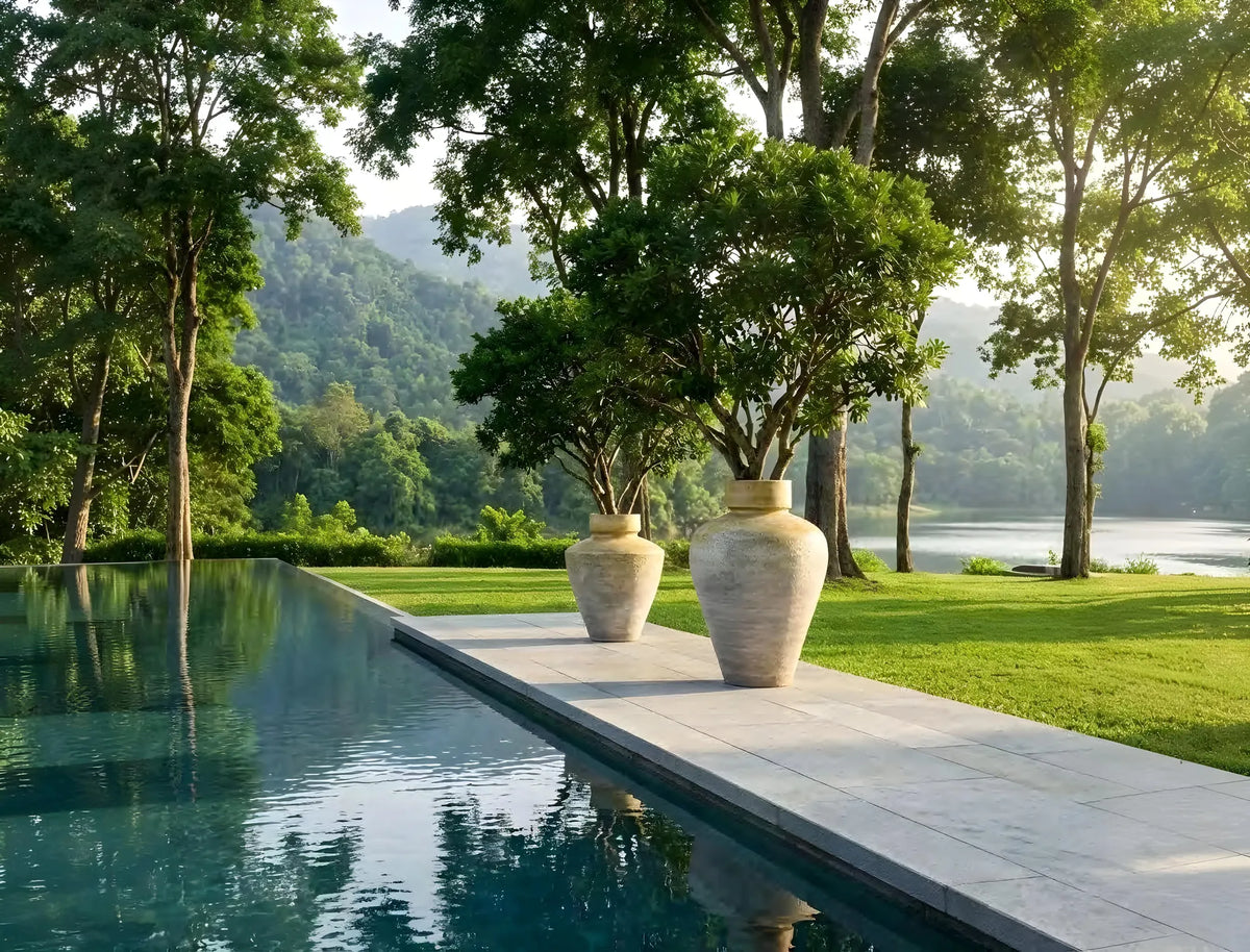 Lava Concrete Planters — Natural Earth Finish
